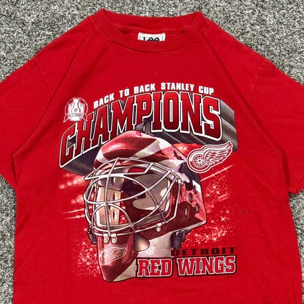 Vintage 1998 Detroit Red Wings Stanley Cup Champions‎ Lee Sport T-Shirt Mens L